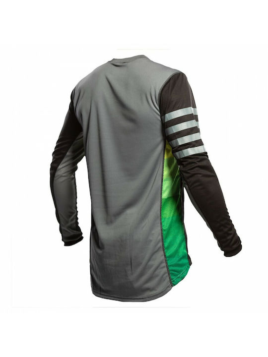 Fasthouse Grindhouse Swell Pentru bărbați Tricou Motocross Mânecă lungă Black/Grey/Green
