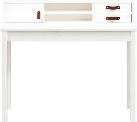 Secretary Desk made of Solid Wood White 110x50x93cm