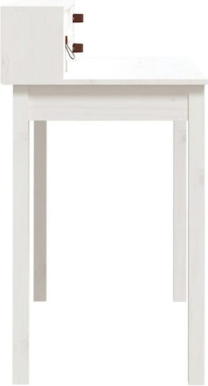 Secretary Desk made of Solid Wood White 110x50x93cm