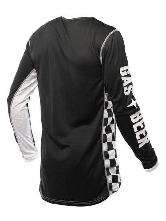 Fasthouse 805 Grindhouse Pentru bărbați Tricou Motocross Mânecă lungă Black/White