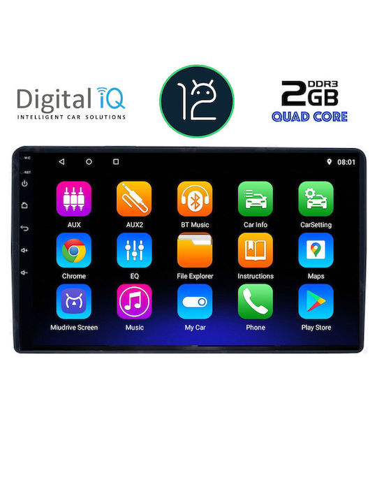 Digital IQ Car Audio System for Peugeot Partner Citroen Berlingo 2008-2018 (Bluetooth/USB/AUX/WiFi/GPS/Apple-Carplay/Android-Auto) with Touch Screen 9"