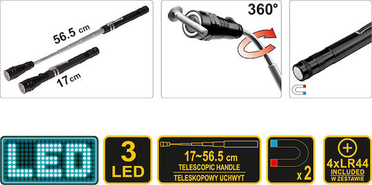 Vorel Rechargeable Flashlight LED IP20 Black
