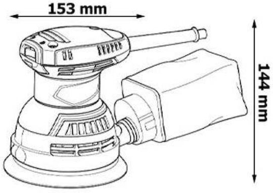 Makita Έκκεντρο Τριβείο Χούφτας 123mm Ρεύματος 240W με Σύστημα Αναρρόφησης