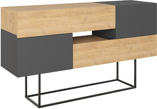 Sideboard Eros Wooden with Drawers Anthracite 145x40x82cm