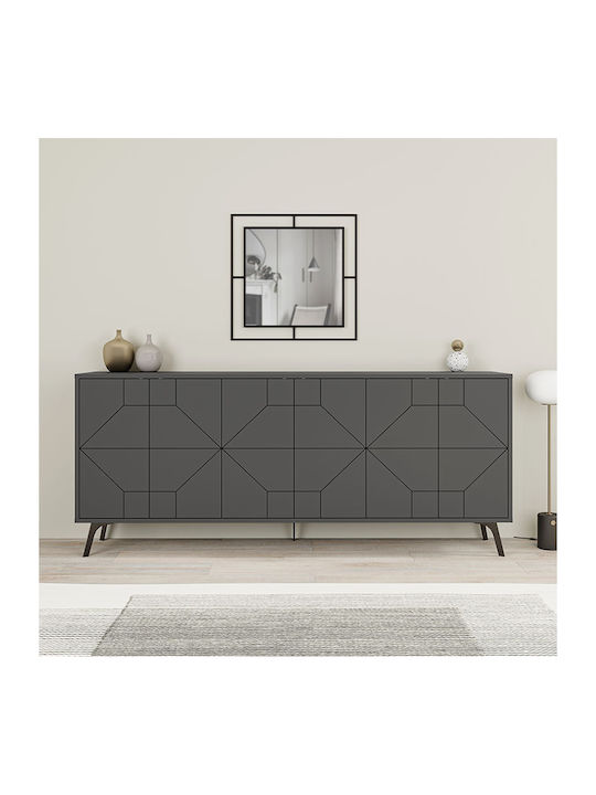 Μπουφές Dune Ξύλινος Ανθρακί 184x35x77.4cm