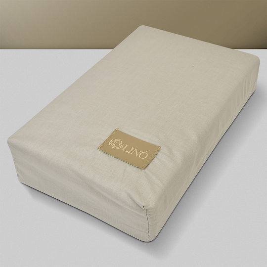 Lino Home Sheet Super-Double with Elastic 160x200+32cm. Moderna Beige