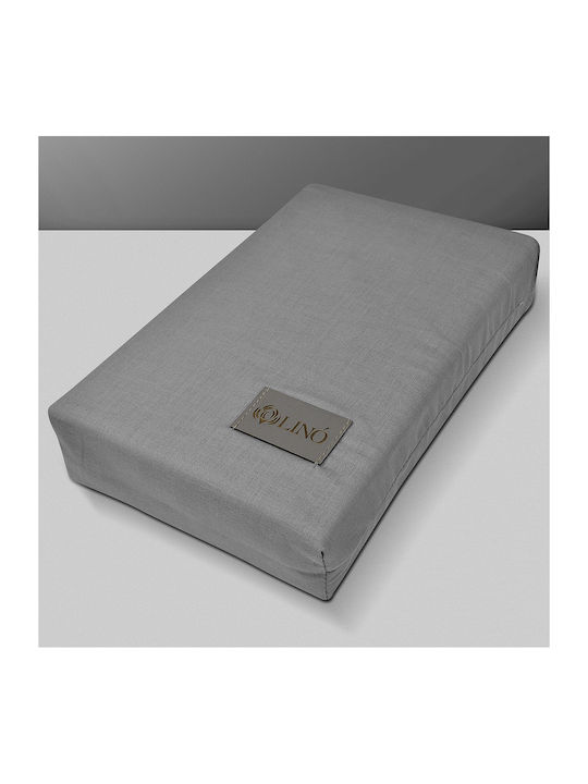 Lino Home Bettlaken für Einzelbett mit Gummiband 100x200+32cm. Moderna Dark Grey