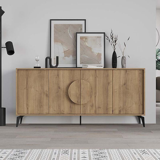 Μπουφές Gora Ξύλινος Ανοιχτό Καφέ 180x35.6x82cm