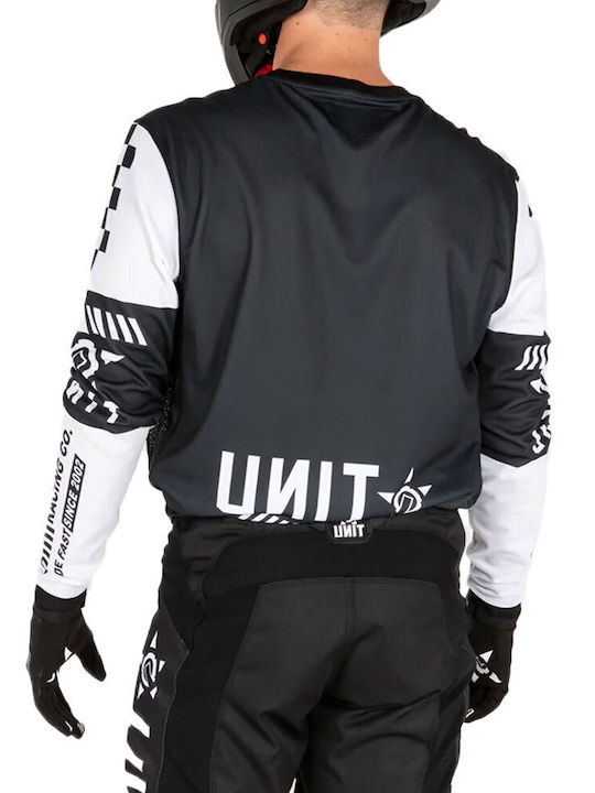 Unit Clash Pentru bărbați Tricou Motocross Mânecă lungă Black/White