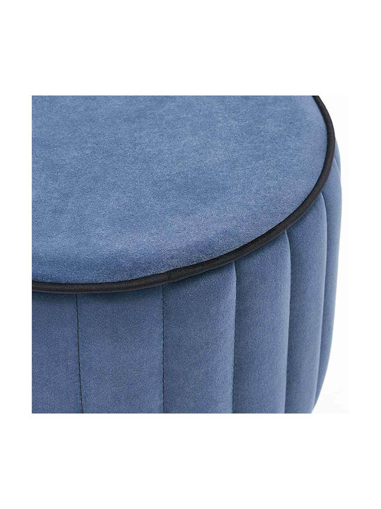 Stool For Living Room Upholstered with Velvet Rose Blue 40x40x40cm