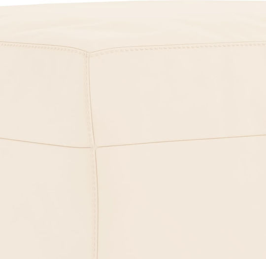 Hocker Bankhocker Gepolstert mit Samt Cream 100x35x41cm