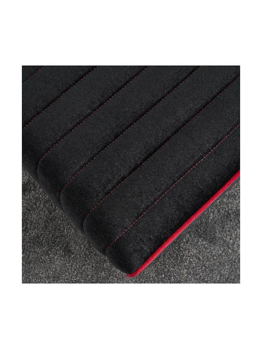 Stool For Living Room Upholstered with Velvet Mona Black 40x40x40cm