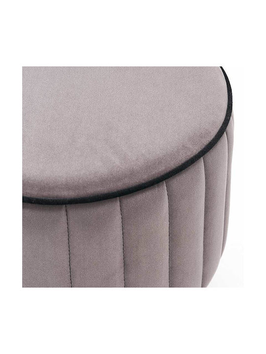 Stool For Living Room Upholstered with Velvet Rose Gray 40x40x40cm