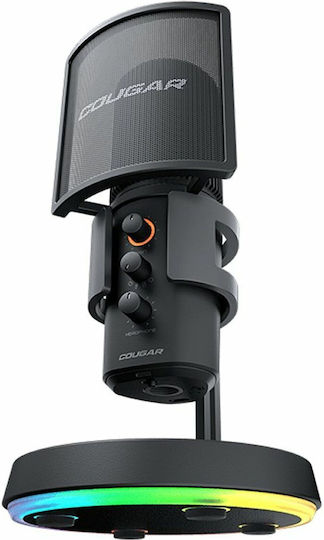 Cougar Screamer-X Микрофон Настолен за Студио в Черен Цвят
