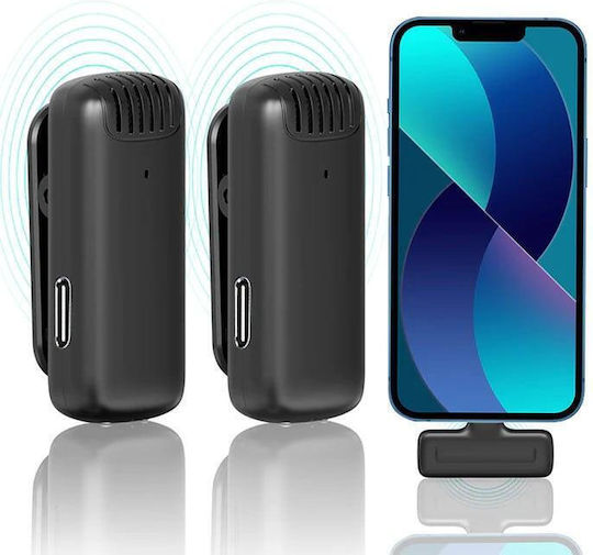 Ulanzi J12 for iPhone Σετ Ασύρματο Πυκνωτικό Μικρόφωνο Πέτου, Clip On για Κινητό