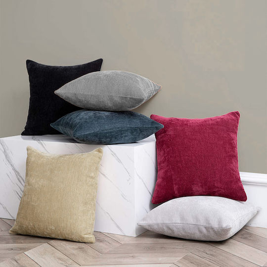 Saray Home Διακοσμητική Μαξιλαροθήκη Κόκκινη 45x45εκ.