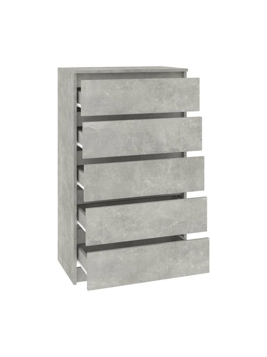 Comoda pentru Dormitor cu 5 sertare Grey Concrete 60x36x103buc