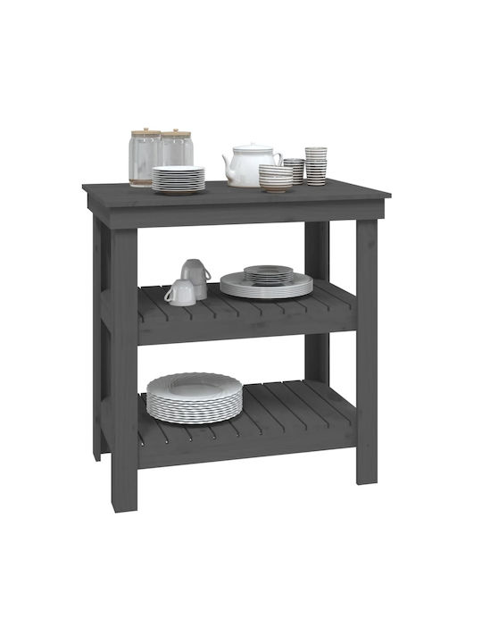 Table Bar from Solid Wood Gray 78.5x50x80cm