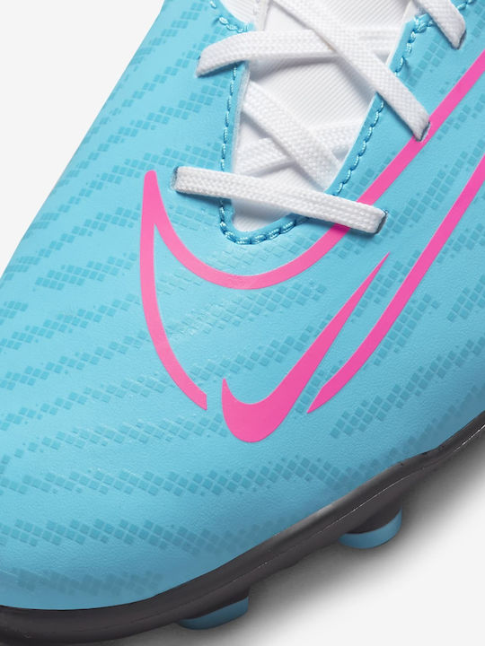Nike Phantom GX Club Pantofi de Fotbal cu crampoane Albastru Baltic / Alb / Albastru Laser / Roz Exploziv