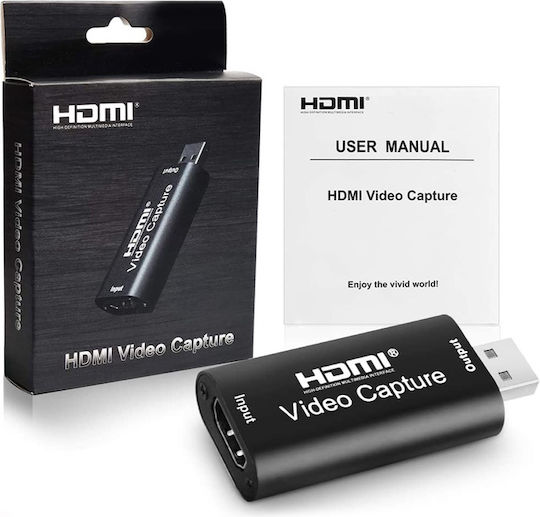 Powertech Konverter HDMI weiblich zu USB-A männlich Schwarz 1Stück (CAB-H147)