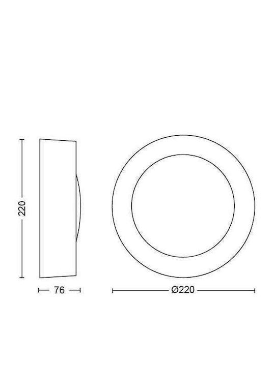 Philips Daylo Επιτοίχια Εξωτερική Πλαφονιέρα LED IP44 15W με RGBW Φως
