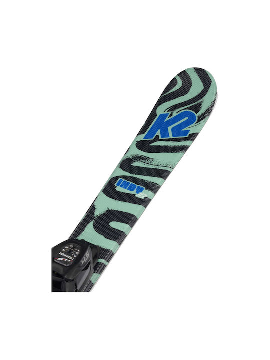 K2 Indy Children's Ski Boots in Green Color with Bindings FDT 7.0