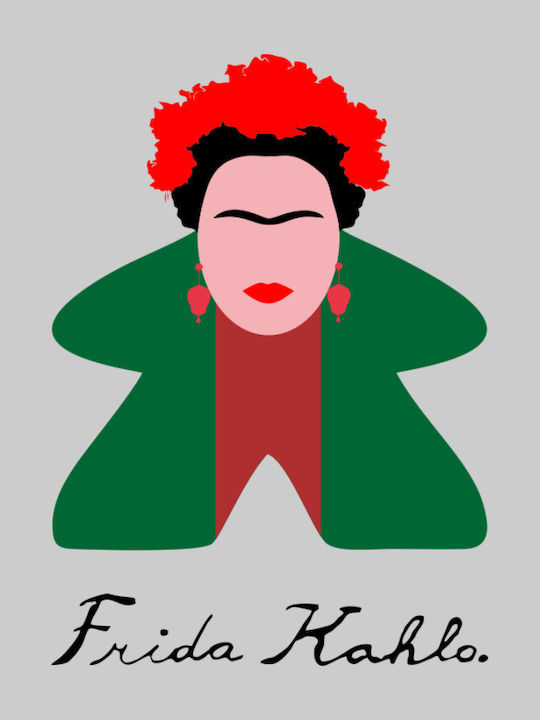 Frida Kahlo Meeple T-shirt - WEISS