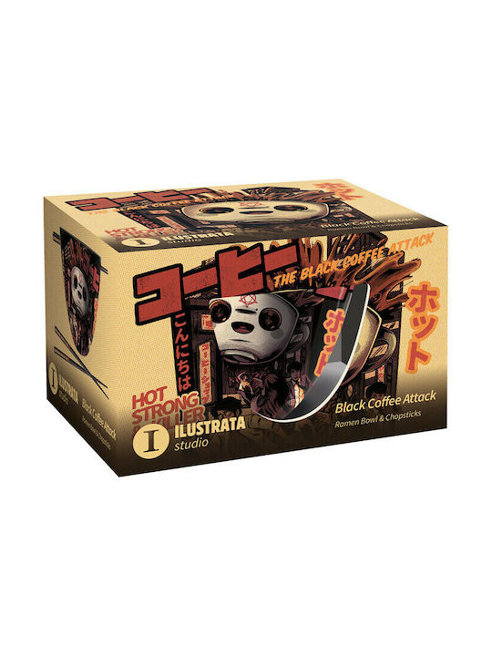 Pyramid Ilustrata - The Black Coffee Attack Chopsticks Κεραμικά Μαύρα 2τμχ 511ml