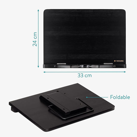 Lemnoasă Suport pentru citit în Culoare Negru 1buc 24x33cm