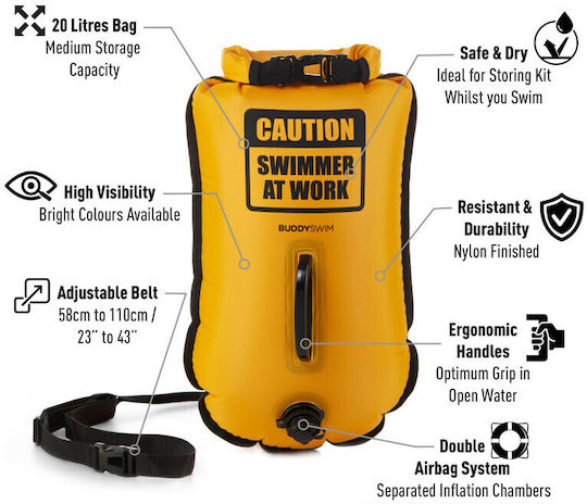 Buddyswim Σημαδούρα Τορπίλη 20lt Κίτρινη