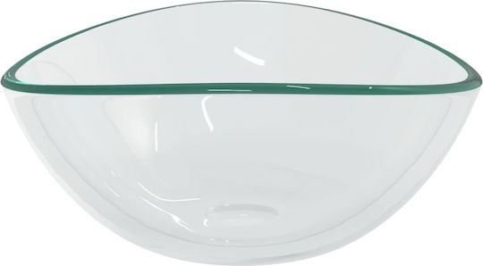 vidaXL Επικαθήμενος Νιπτήρας Γυάλινος 54.5x35cm Διάφανος