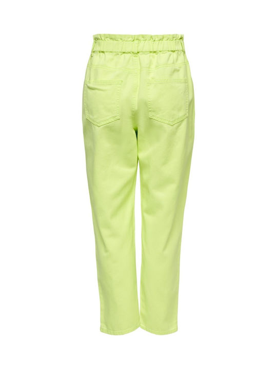 Hw High Waist Women's Jean Trousers in Carrot Fit Sunny Lime