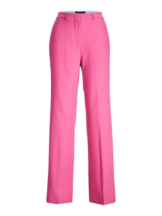 Women's High-waisted Chino Trousers Carmine Rose