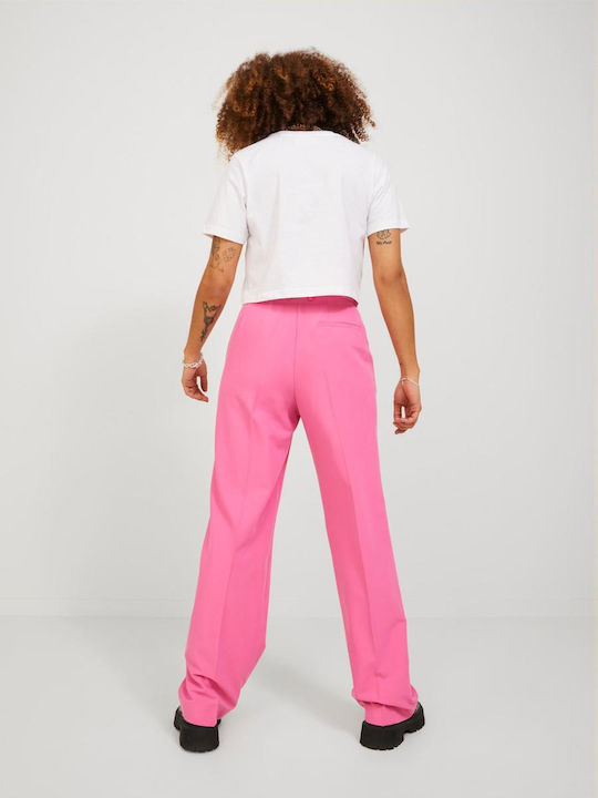 Women's High-waisted Chino Trousers Carmine Rose