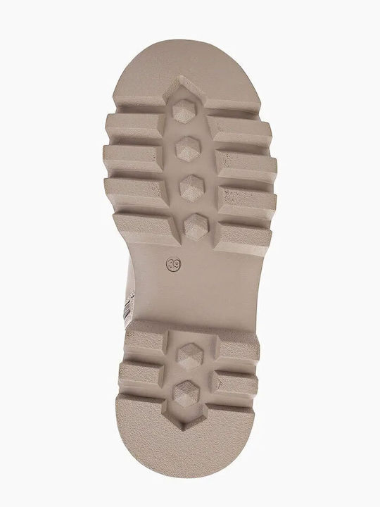 Leather Women's Boots with Zipper Kande Gray