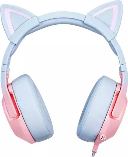 Onikuma K9 Over Ear Gaming Headset με σύνδεση USB Morandi Pink