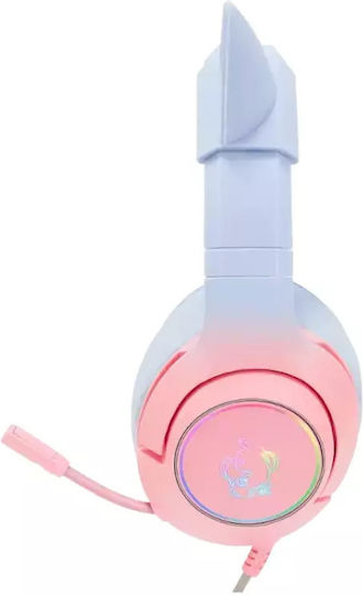 Onikuma K9 Over Ear Gaming Headset με σύνδεση USB Morandi Pink