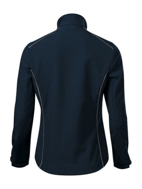 Malfini Women's Short Sports Softshell Jacket Waterproof and Windproof for Winter Navy Blue