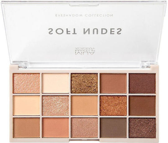 MUA Soft Nudes Palette with Eye Shadows in Pressed Powder Form 12gr