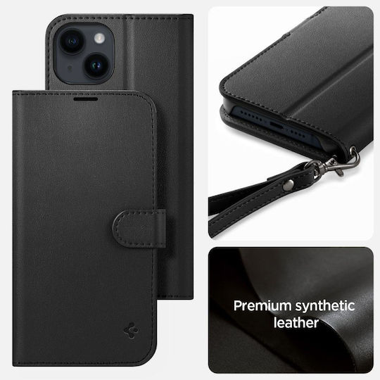 Spigen Wallet S Synthetic Leather Black (iPhone 14)