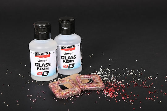 Pentart Super Glass Flüssiges Glas Zweikomponentiges Harz 500ml