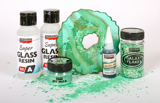 Pentart Super Glass Flüssiges Glas Zweikomponentiges Harz 500ml