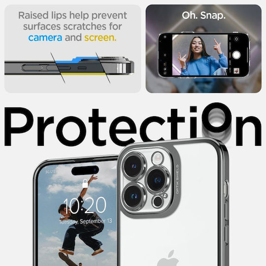 Spigen Optik Crystal Back Cover Silicon Chrome Gray (iPhone 14 Pro Max)
