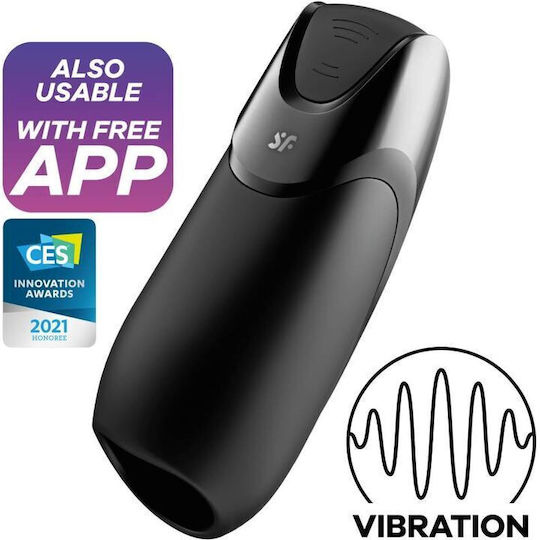 Satisfyer Мастурбатор с вибрация Мъже Вибрация + Мастурбатор Black 1бр