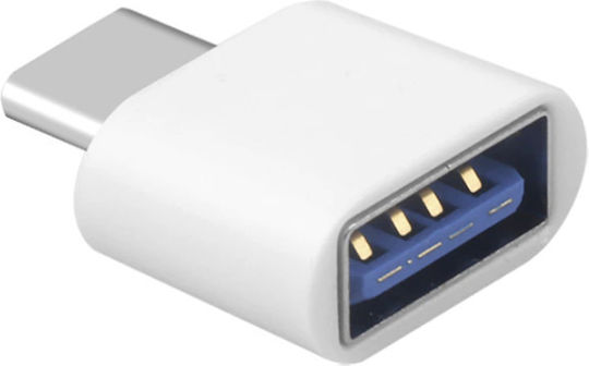 Μετατροπέας USB-C male σε USB-A female Λευκό (81000TPC70WH)