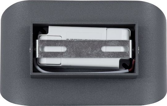 GloboStar Eden Modern Lumină de Perete cu LED Integrat și Lumină Alb Cald Negru 16x9cm