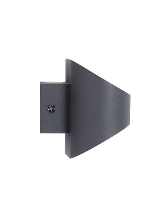 GloboStar Eden Modern Leuchte Wand mit Integrierter LED und Warmweißes Licht Schwarz 16x9cm