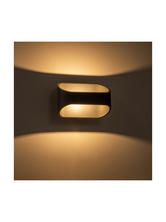 GloboStar Eden Modern Leuchte Wand mit Integrierter LED und Warmweißes Licht Schwarz 16x9cm