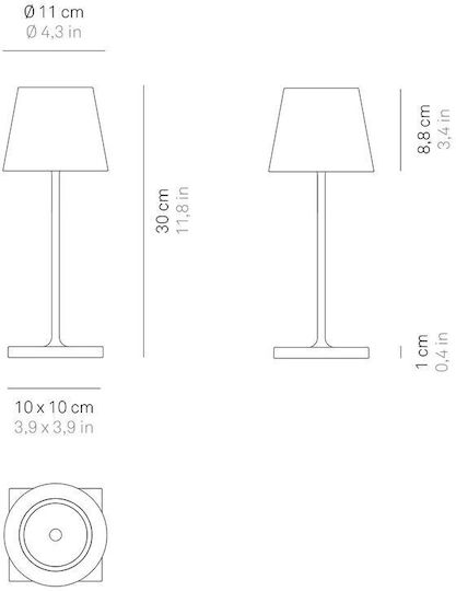 Zafferano Polinda Mini Metal Table Lamp LED