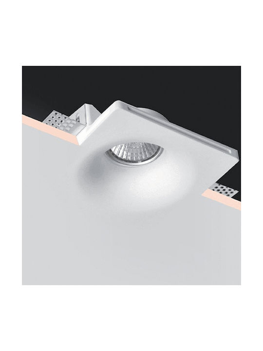 Elmark Квадрат Гипс Вграден Спот с Патрон Вграден LED Бял 100x100см. 1бр Elmark Квадрат Гипс Вграден Спот с Патрон Вграден LED Бял 100x100см. 1бр
